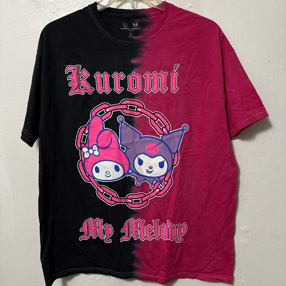 Sanrio X Box Lunch Kuromi My Melody Chains Split Wash T-shirt Size  XL NWOT